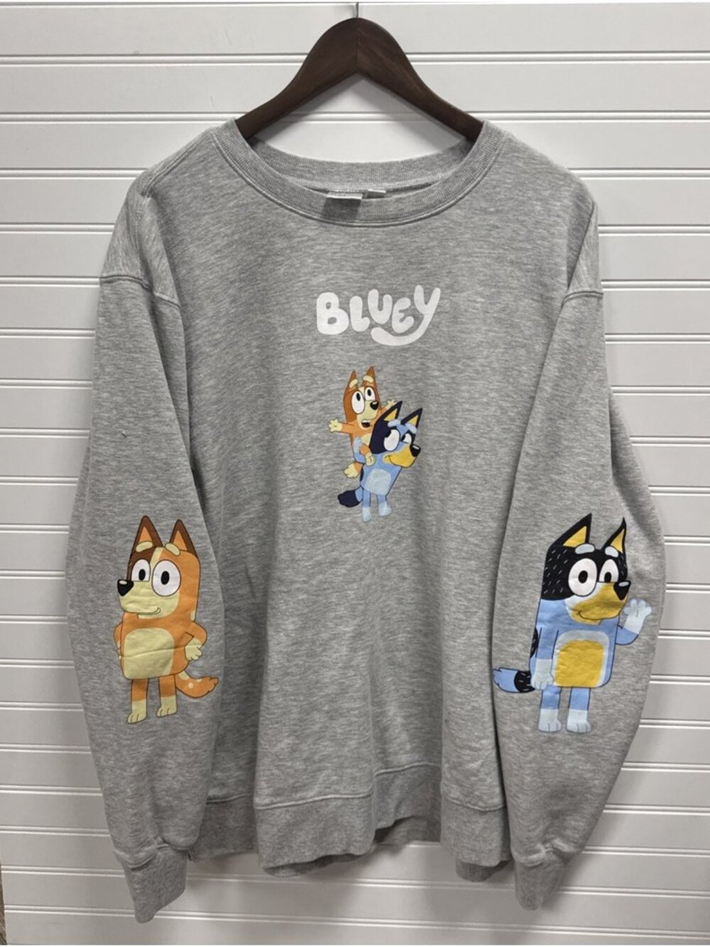 Disney Bluey Bingo Dog Womens Crew Neck Long Sleeve Pullover Sweater Knit Sz 2XL